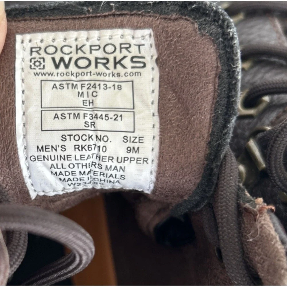 Rockport Works Weather or Not‎ Work Alloy Toe Mens Boots Oxfords RK6710 Size 9M